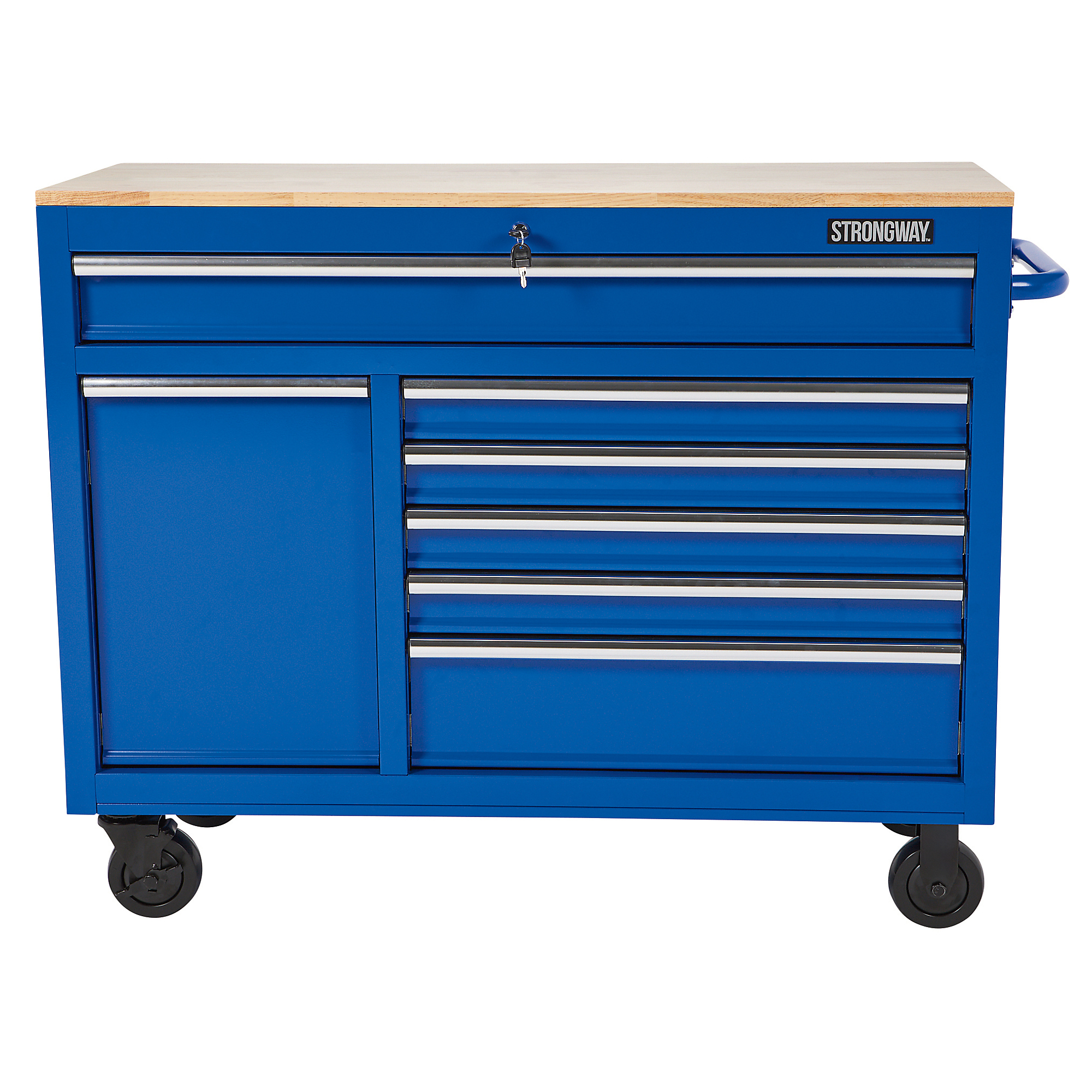 Strongway 7-Drawer Tool Cabinet with Power Drawer, 46in.W x 37in.H, 1200-Lb. Capacity